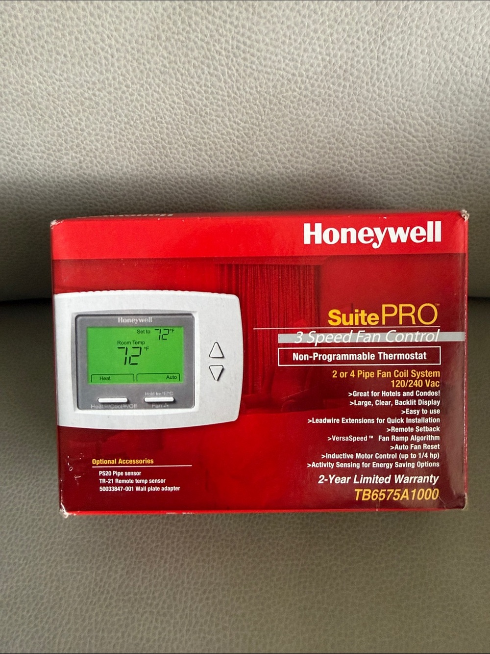 Honeywell SuitePRO TB6575A1000 Non-Programmable Thermostat - Red